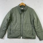 Three Dots Jacket Green Quilted Step Hem Knit Soft Fleece Size M Photo 8