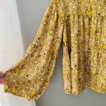Hailey & Co. Floral Print Peasant Top Yellow Small Photo 3