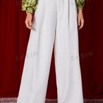 SheIn Privé Plicated Detail Wide  White Leg Pants XS Photo 0