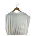 ZARA New  Dress Womens M Extended Shoulder Midi Tank Cinched Drawcord Waist Ivory Photo 11