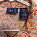 Winnie the Pooh Floral Button Down Cotton Shirt‎ Size Small Red Photo 1