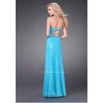 La Femme  15081 Aqua Blue Strapless Beaded Prom Formal Gown Size 6 Photo 1