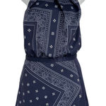 Stylestalker Bandana Print Halter Mini Dress Size Small Navy Built in Shorts Photo 0