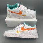 Nike  Air Force 1 LV8 GS Big Girl 7Y Casual Shoes White/Safety Orange \Women #8.5 Photo 11