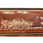 1950's WALES NOS Tooled Leather Bifold Alaska Eskimo Scene Dog Sled Wallet Brown Photo 0