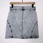 EXPRESS Gray Acid Washed Zip Up Denim Skirt 6 Photo 2