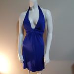 Guess  Jeans Sexy Low Cut Blue Halter Dress (Small) Photo 2
