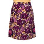 Ann Taylor  FACTORY tan/purples/pink paisley & floral corduroy skirt. Size 6. EUC Photo 6