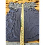 Suzanne Betro Size Large Tunic Top Shirt Blue Flutter Sleeve Knit Textured Boho Photo 4