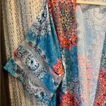 SheIn Women's Bohemian Style Cardigan: Floral Print Mesh Splice, 3/4 Sleeve, One Size Photo 5