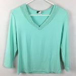 Cosabella  Lace Trim Blue Long Sleeve Top M NEW Photo 6