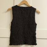 Madewell  Smocked Boatneck Tank in Soft Charcoal, Size X-Small Photo 8