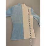 & Other Stories & Other Stories Blue Cream Colorblock Ribbed Turtleneck Mock Neck Sweater XS Photo 5