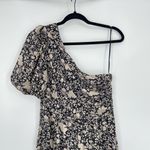 ASTR  the Label Women Black Ivory Santorini Floral One Shoulder Midi Dress Size M Photo 7