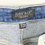 Judy Blue  Blue Denim Straight Fit Ripped Distressed High Rise Jeans, Size 28 Photo 2