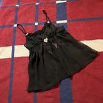 Betsey Johnson  intimidates ruched cami sheer black sleep top with pink bows Photo 0