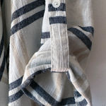 PPLA Clothing Women's beige & blk striped beach coverup kimono shawl cardigan M Photo 2