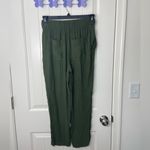 Loft NWOT  women’s high rise straight olive green stretch elastic‎ loose pants S Photo 4