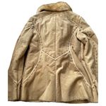 Guess Vintage Suede Leather Jacket Women’s Sz SMALL Brown Coat Faux Fur Stitched Photo 11