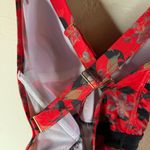 Modcloth  The Gilda Red Floral One-Piece Swimsuit Size Large Photo 6