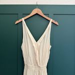 Tiare Hawaii  Cream Jumpsuit Romper Cross Front Eyelet Hem Wide Leg Photo 1