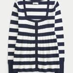 Hollister  Navy Blue Stripe Babydoll Long Sleeve Henley Photo 2