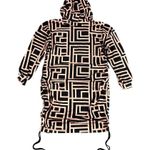 SheIn Women's Plus Drawstring Abstract Mini Hoodie Dress in Brown/Black, Size 2XL Photo 1
