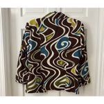 Multiples Mod Retro 70s Brown Notch Lapel Linen Cotton Open Blazer Jacket Sz L Photo 1