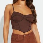 Iris Brown Contrast Trim Cropped Cami Photo 0