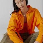 Urban Outfitters BDG Orange Clean Cut Button Down Shirt Top Blouse Photo 5