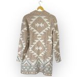 Frye  Women's The Cozy Cardigan Sweater Tan Size Large Aztec Print Photo 3