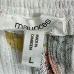 Maurice's NWT L Floral citrus fruit Print Women's gauze off the shoulder smocked necktop Photo 5