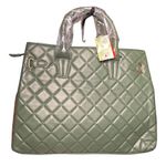 Badgley Mischka  Green Quilted Satchel Photo 1
