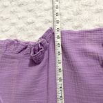 Free People Purple Gauze Cotton Short Sleeve Ruffle Cropped Boho Top S Photo 6
