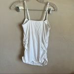 Motherhood Maternity White Ruched Sides Tank Top Photo 3