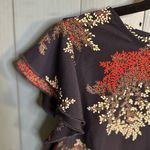 Ces Femme Navy Blue and Red Floral Sheath Dress | Size Medium Black Photo 2