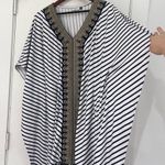 Cabana Life Navy and White Stripped Caftan with Gold Embroidery Size undefined Photo 6