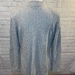 Laura Scott Sweater Vintage Cable Knit Gray w Attached Silver Owl Necklace Photo 3