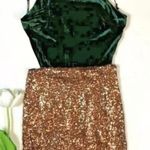 Gianni Bini Green and Gold Aurora Backless Dress Photo 5