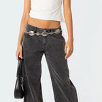 Edikted Raelynn Washed Low Rise Baggy Jeans Photo 0
