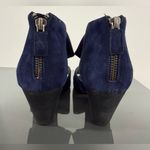 Eileen Fisher Back Zip Wedge Sandals Blue Suede Size 8.5 Photo 2