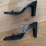 Raye  - Ria Slip On Mules Sandals in Clear & Black Photo 2