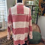 We The Free Free People Arizona Sky Washed Red Striped Rugby Pullover Photo 1