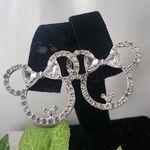 Silver Minnie Mouse Vibes Earrings with CZ Stones Photo 1