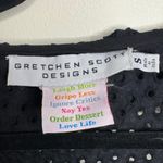 Gretchen Scott Designs Black Eyelet Ruffle V Neck 3/4 Sleeve Dress Size S Photo 2