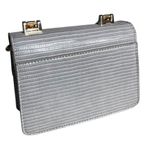 Moda Luxe  Grey Handbag Crossbody Metal Handles Removable Chain Strap Photo 1