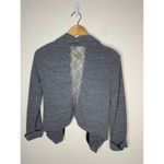 Maurice's Womens Medium Cardigan Long Cuffed Sleeve Open Front Lace Back Gray Photo 3