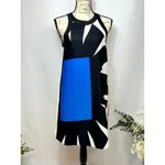 365 Art Marella Marea Abstract Print Sleeveless Dress Blue Black 4 Photo 2