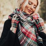 Winter Warm Plaid Blanket Scarf Shawl Multiple Photo 1