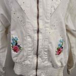 PADO Vintage Embroidered Floral 80s Sportswear Jean Jacket Size Small Photo 2